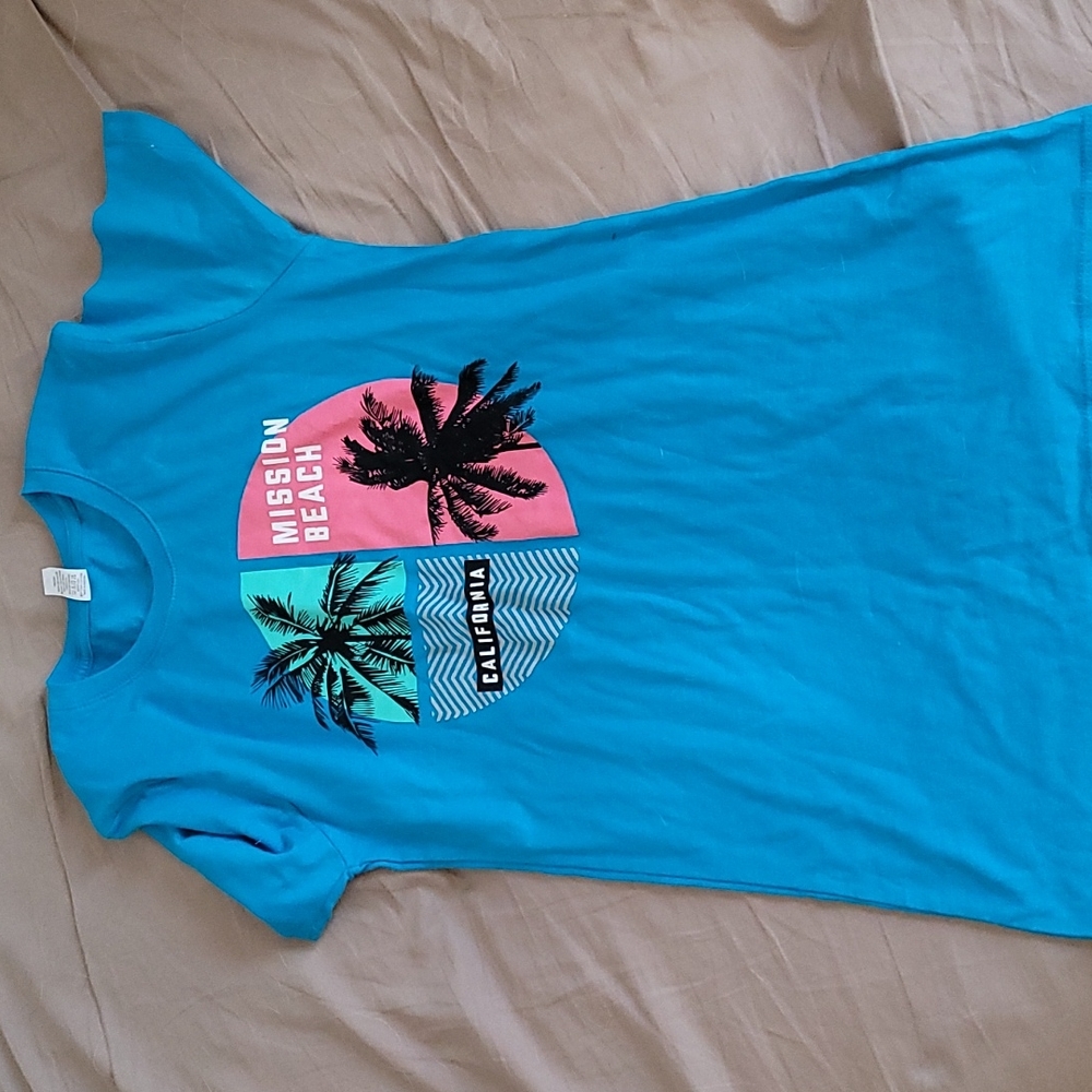 NWOT Mission Beach CA california blue shirt